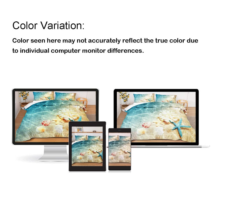 Bedbay Coastal Beach Comforter Set Queen Bedding Beach Theme Comforter Coastal Bedding Set Ocean Quilt Comforter Set Beach Decor Soft Microfiber Lightweigh Summer Quilt (Coastal,Queen) - Image 5